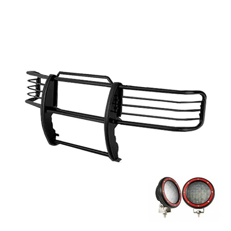 17FP26MA-PLFR – BLACK HORSE Grille Guard, 3-Piece Modular Powder Coated Black Steel Modular 1-1/2 Inch Diameter With ...